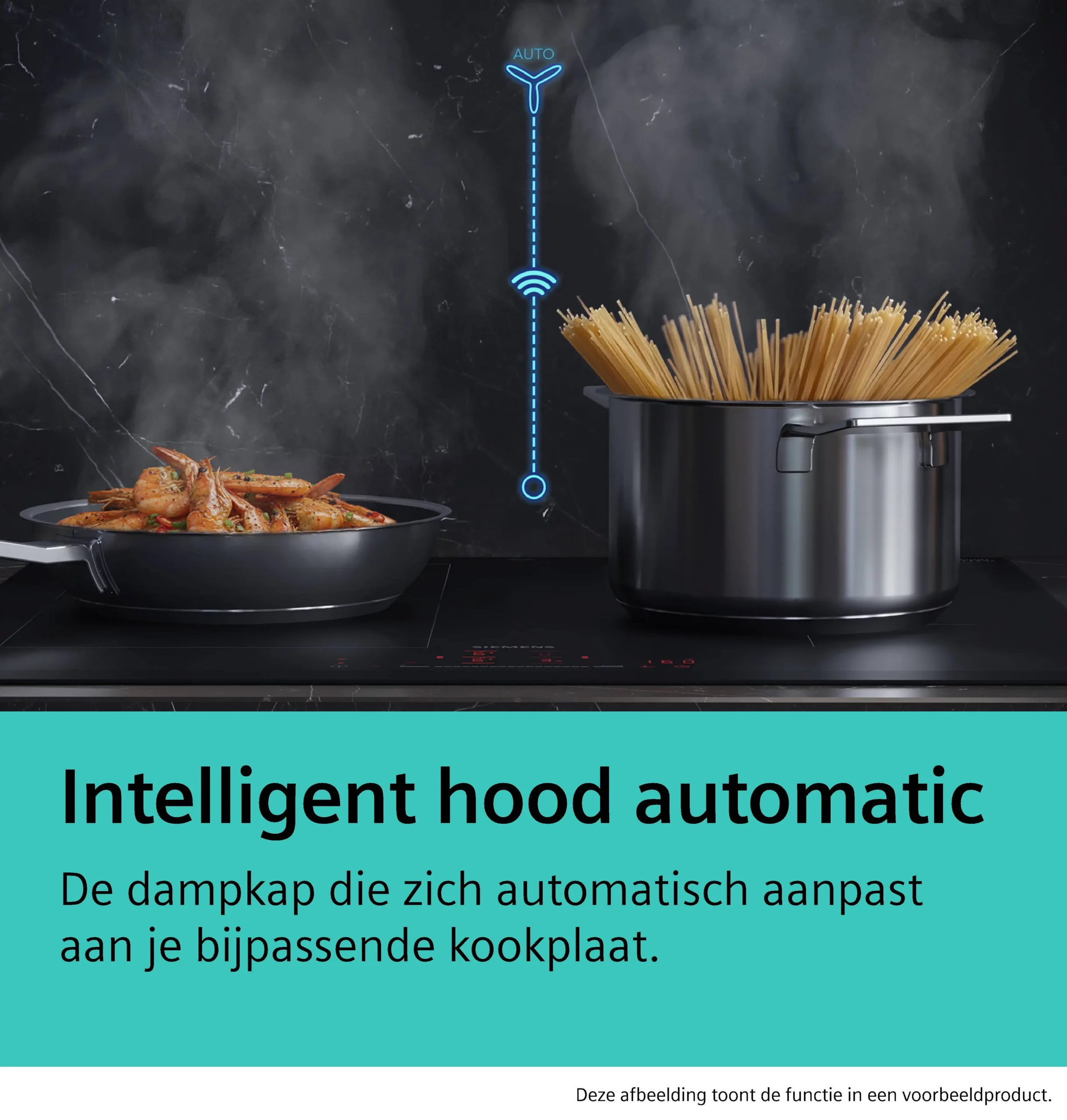 28209036_FHI_SE_SV_IntelligentHoodAutomatic_nl-BE iQ500 Inductiekookplaat Matzwart Opbouw